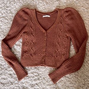 Abercrombie fairytale puff sleeve cardigan